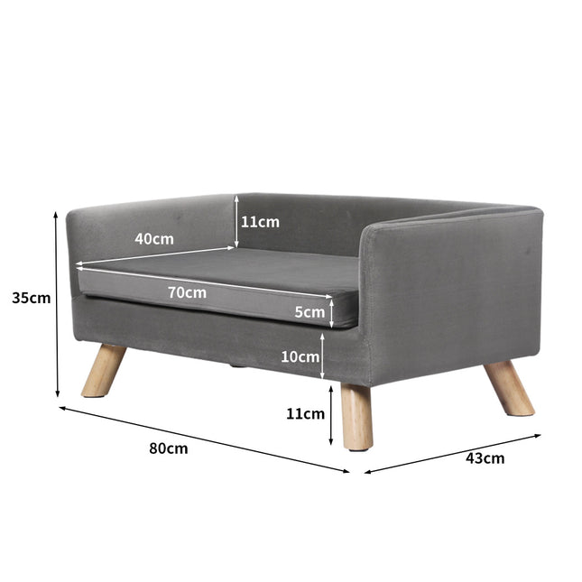 PaWz Pet Sofa Bed Dog Warm Soft Lounge Grey-1975420459071705090