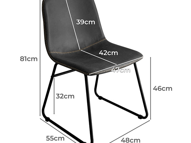 Levede 2x Dining Chairs Kitchen Table Black-1942353412062580738