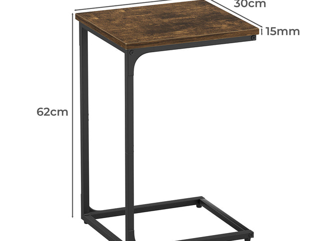 Levede C-shaped End Table Side Sofa Coffee Wood Overbed Laptop Table Industrial-1973193445036134402