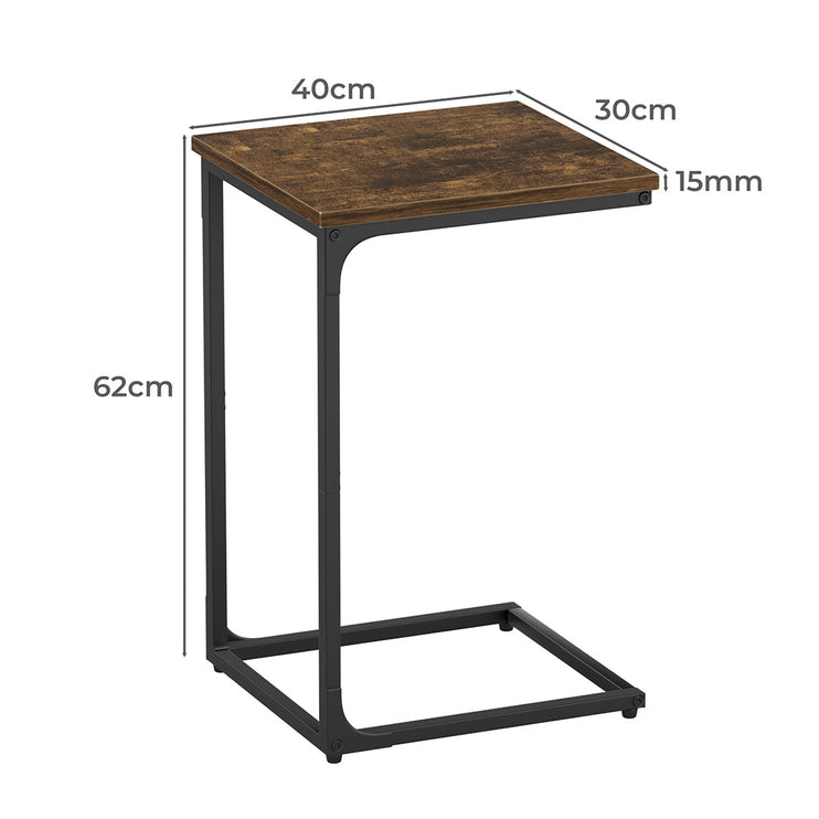 Levede C-shaped End Table Side Sofa Coffee Wood Overbed Laptop Table Industrial-1973193445036134402