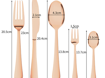 Stainless Steel Cutlery Set Glossy Knife Rose Gold-1864184347452641282