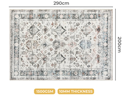 Marlow  Floor Rug Vintage Short Pile Washable Carpet Soft Plush Non Slip 200x290-1910112209736962050