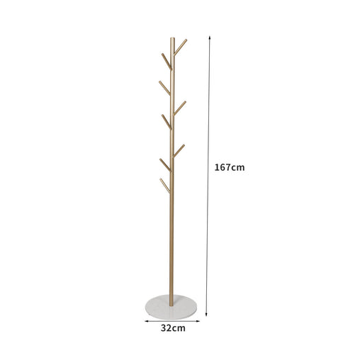 Levede Coat Rack Hat Clothes Stand Hanger Gold-1910113319172313090