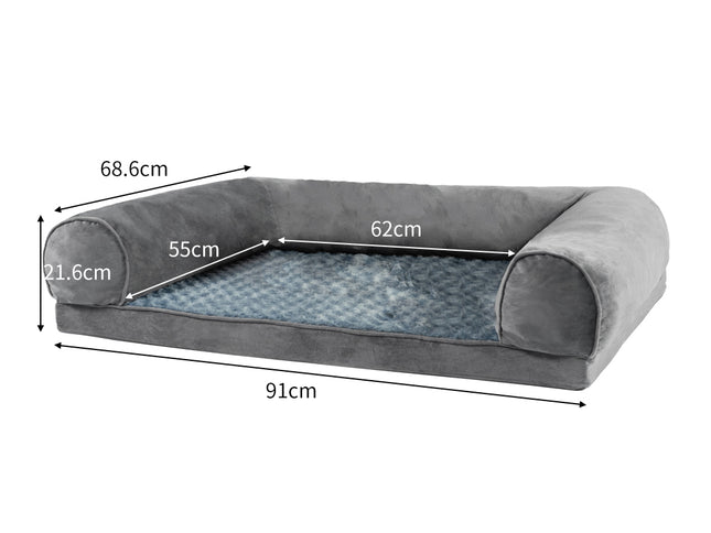 PaWz Pet Bed Sofa Dog Bedding Soft Warm L Grey Large-1973193626188124162