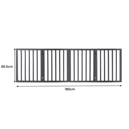 Wooden Pet Gate Dog Fence Retractable Grey 600x 3MM-1954802529044926466