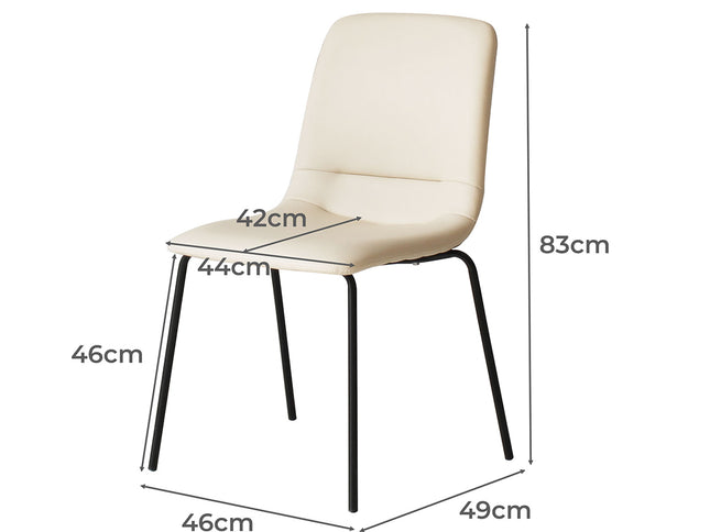 Levede Stackable Dining Chairs Kitchen Beige Set of 8-2006732727428190210