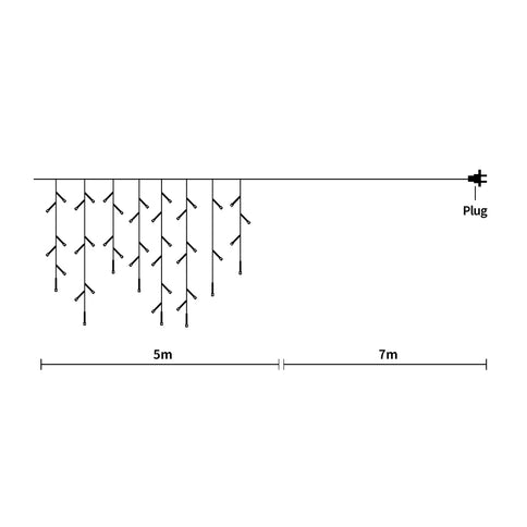 300 LED Curtain Fairy String Lights Multi Colour-1910113304735518722