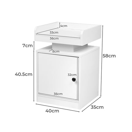 Levede Bedside Table USB Charger Outlet RGB White-1975420388510928898