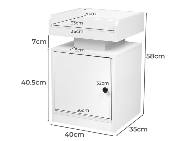 Levede Bedside Table USB Charger Outlet RGB White-1975420388510928898
