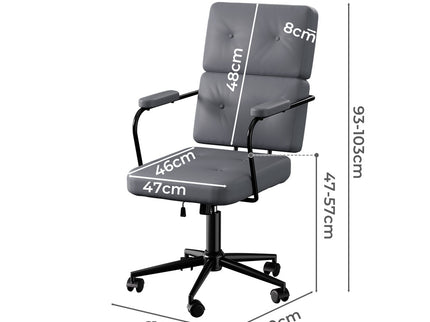 LEVEDE Ergonomic Office Chair Computer PU Grey-1910149779141300226