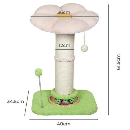 Pawz Cat Scratching Post Flower 61.5cm Cat Tree Tower-2029387298533150722