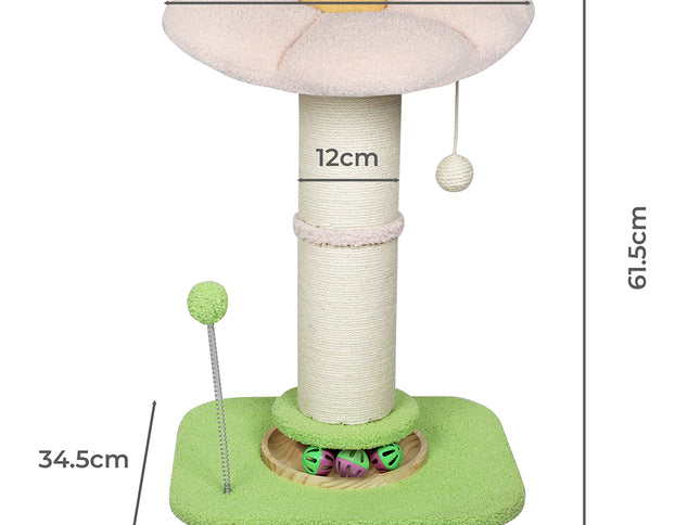 Pawz Cat Scratching Post Flower 61.5cm Cat Tree Tower-2029387298533150722