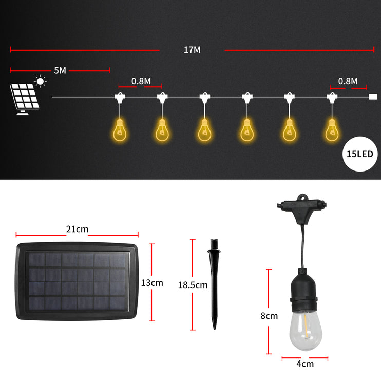 Emitto Solar LED Festoon String Lights-1973193955440988162