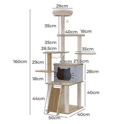 Pawz Cat Tree Tower Large Scratcher Condo House 160cm-2006732708063088642