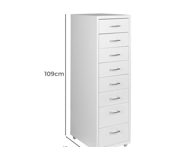 Levede Office Cabinet 8 Drawer Drawers White-1973193874033741826