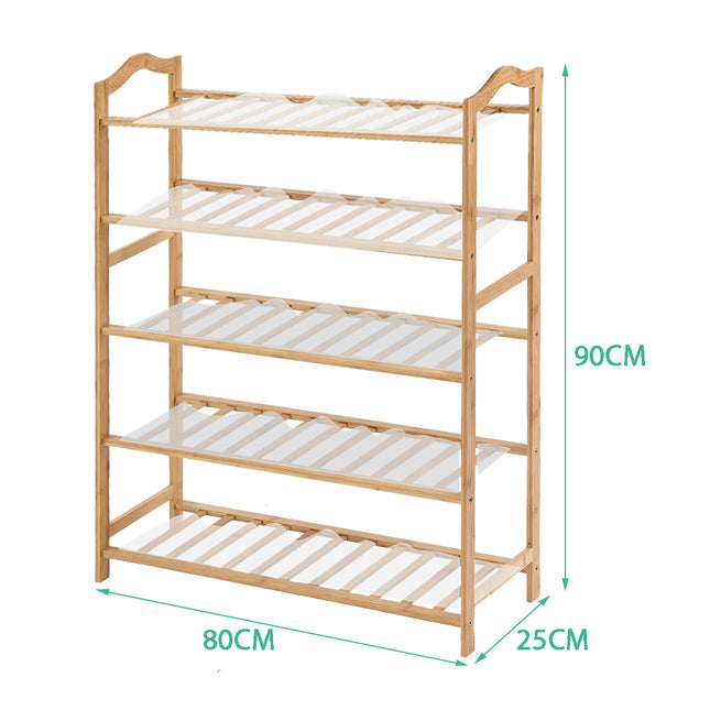 Levede Bamboo Shoe Rack Storage Wooden-1975420510481289218