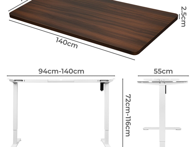 Levede Motorised Standing Desk Adjustable 140cm Walnut 1000x 1MM-1942353113654628354