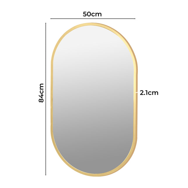 Yezi Wall Mirror Bathroom Decor Vanity Gold-1954803006977478658