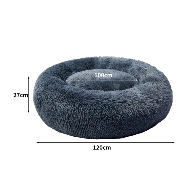 PaWz Pet Bed Cat Dog Donut Nest Calming XXXL Dark Grey XXX-Large-1973193906489266178