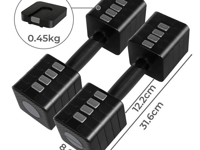 Centra A Pair 2.8KG-10KG Dumbbells Black-1973193425947856898