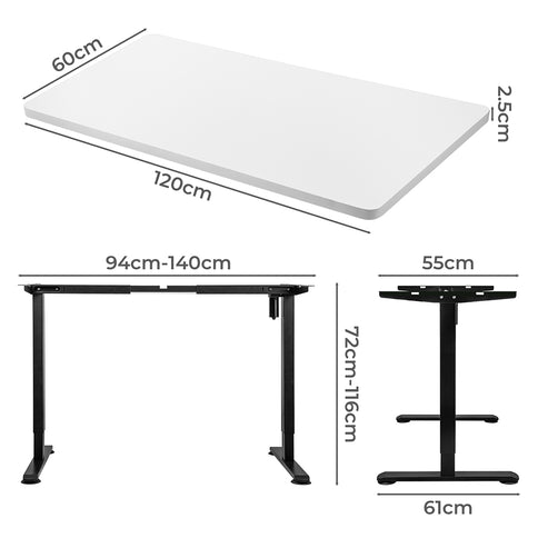 Levede Motorised Standing Desk Height 120cm White 800x 1.5MM-1910112992968708098