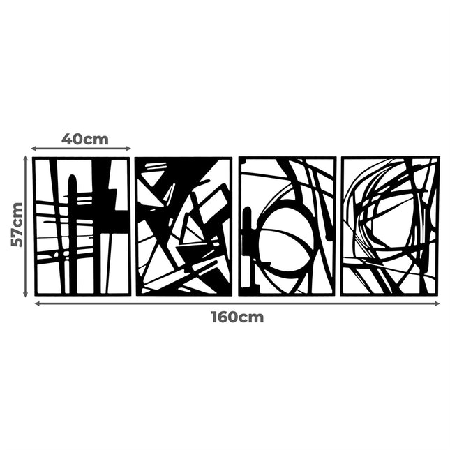 Yezi Metal Wall Art 4Pcs Abstract Minimalist Line Decor-1975420342675574786