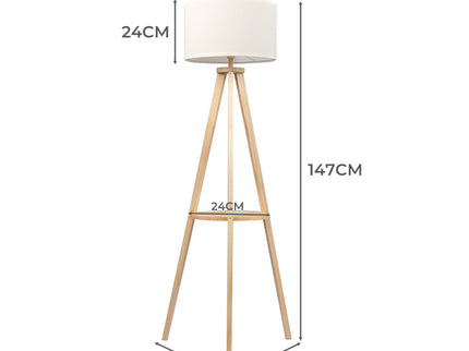 EMITTO Tripod Floor Lamp with Shelf-1864184397029314562