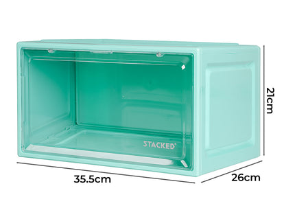 Stacked 6x Sneaker Display Case Shoe Cyan-1864184616554991618