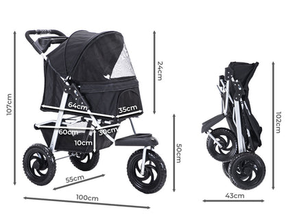 PaWz Pet Stroller Pram Dog Carrier Trailer-1864184625342058498