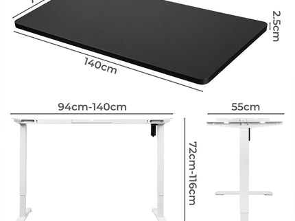 Levede Motorised Standing Desk Adjustable 140cm Black 1000x 1MM-1942353113327472642