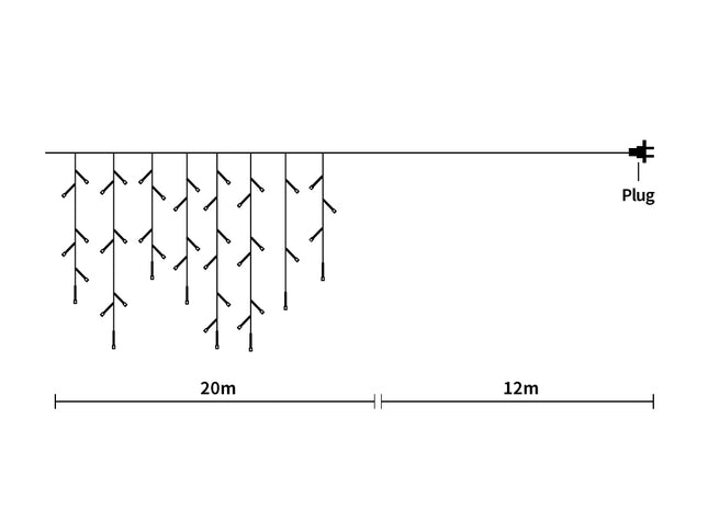 800 LED Curtain Fairy String Lights Cool White-1973194087964217346