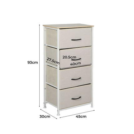 Levede Storage Cabinet Tower Chest Beige-1954802983011225602