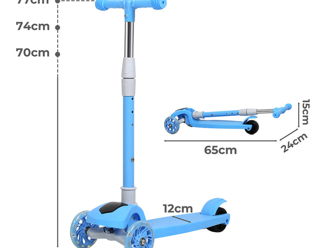 Bopeep Foldable Kids Scooter LED Music Blue-1954802362413617154