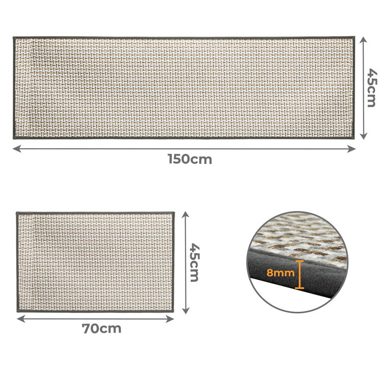 Marlow Kitchen Rug 2PCS Woven Non Slip Absorbent Grey-1973193519933820930