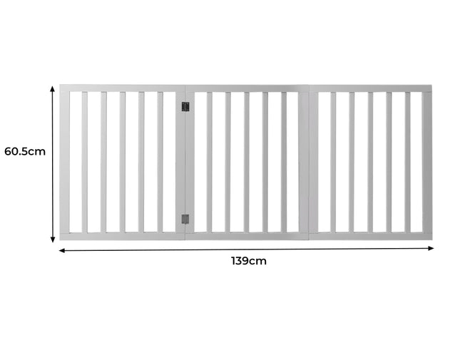 Wooden Pet Gate Dog Fence Retractable White 2000x 3MM-1973193642378137602