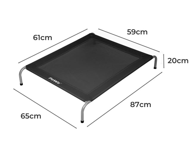 PaWz Elevated Trampoline Pet Bed Dog M Black Medium-1973193688985243650