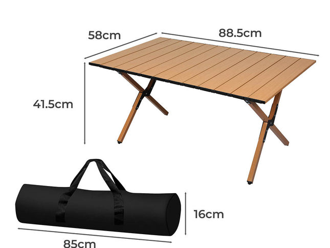 Levede Folding Camping Table Portable Oak-1973193998793314306