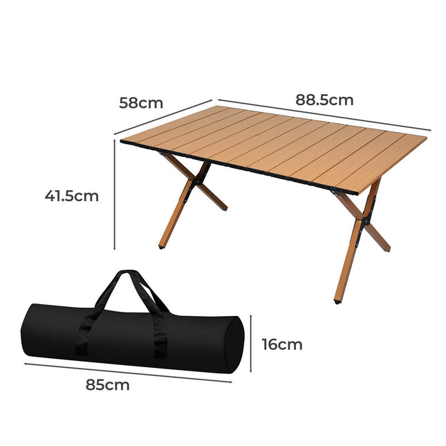 Levede Folding Camping Table Portable Oak-1973193998793314306