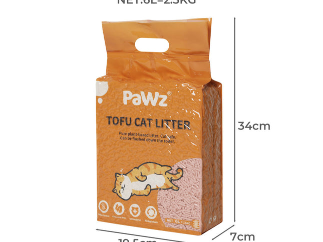 PaWz 2.5kg Tofu Cat Litter Clumping Peach x12-1973193454309740546