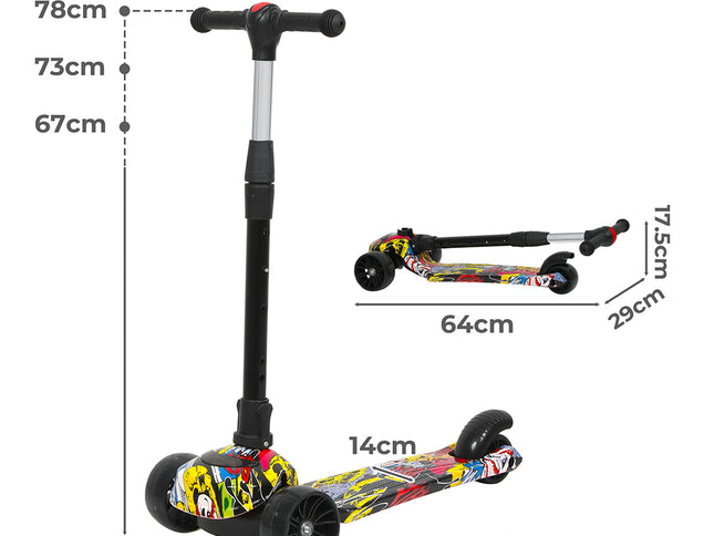 Bopeep Foldable Kids Scooter LED Music Blue-1954802362602360834