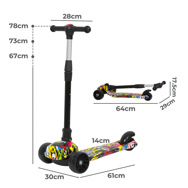 Bopeep Foldable Kids Scooter LED Music Blue-1954802362602360834