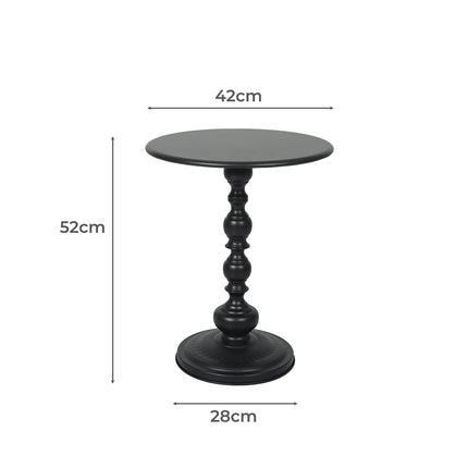 Levede Side Table Vintage End Round Black-1973194079571415042