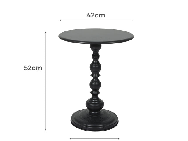 Levede Side Table Vintage End Round Black-1973194079571415042