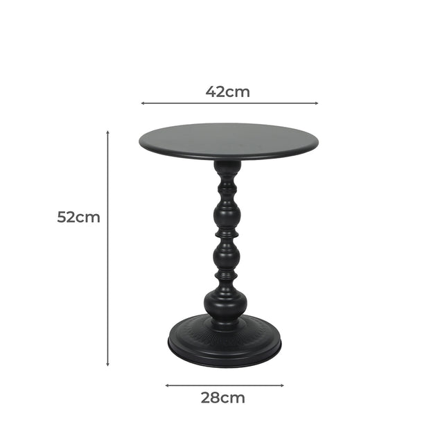 Levede Side Table Vintage End Round Black-1973194079571415042