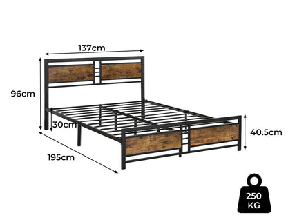 Levede Metal Bed Frame Double Mattress-1864183189292060674