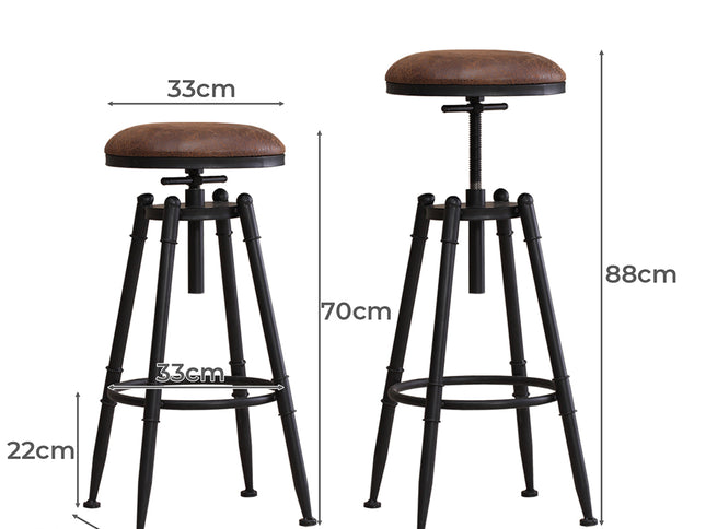 Levede 2x Industrial Bar Stools Kitchen-1973194045211676674