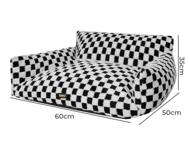 Pawz Pet Bed Plush Checkered Dog Bed Washable Cat Bed-2018816665319510018