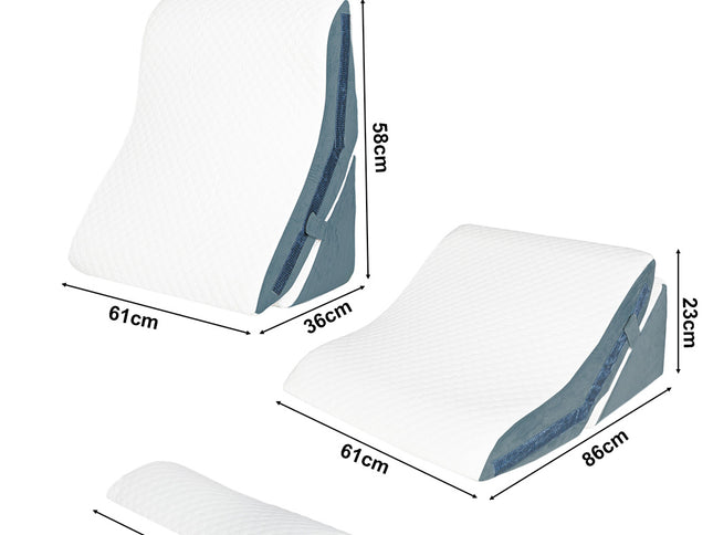 Dreamz 3-in-1 Orthopedic Bed Wedge Pillow Memory Foam Sleep Support Adjustable-2029334096085389314