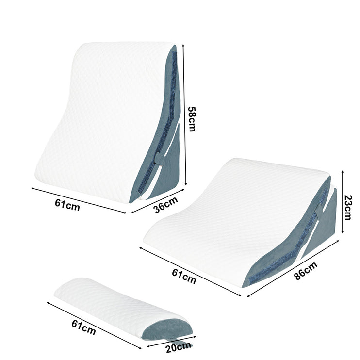 Dreamz 3-in-1 Orthopedic Bed Wedge Pillow Memory Foam Sleep Support Adjustable-2029334096085389314