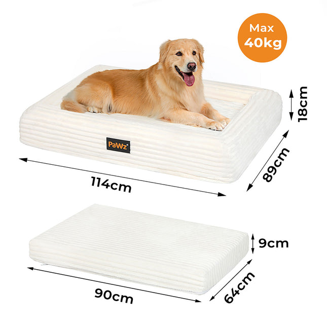 Pawz XXL Size Orthopedic Dog Bed with Corduroy Removable Cover Waterproof Washable Beige-1954802490021122050